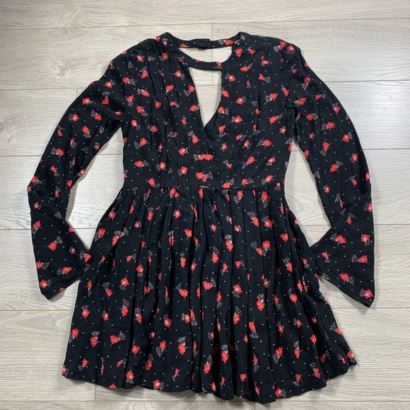 Free People Tegan Floral Print Mini Long Sleeve Dress - Picture 5 of 15